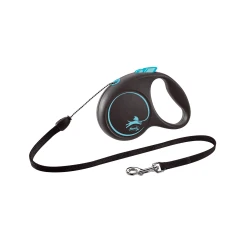 Рулетка-повідець для собак Flexi Black Design S трос 5 м до 12 кг Blue (4000498033333)