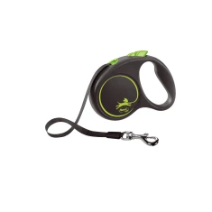 Рулетка-повідець для собак Flexi Black Design L стрічка 5 м до 50 кг Green (4000498034125)