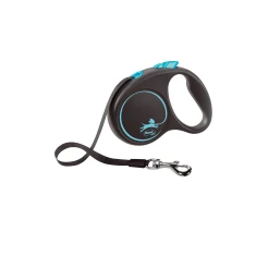 Рулетка-повідець для собак Flexi Black Design L стрічка 5 м до 50 кг Blue (4000498034132)