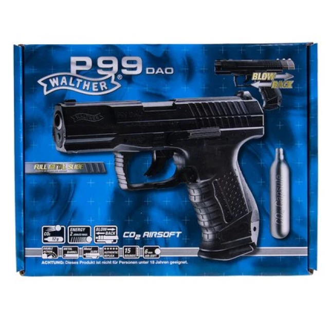 Пістолет страйкбольний ASG Walther P99 DAO GBB CO2 (4000844435156)