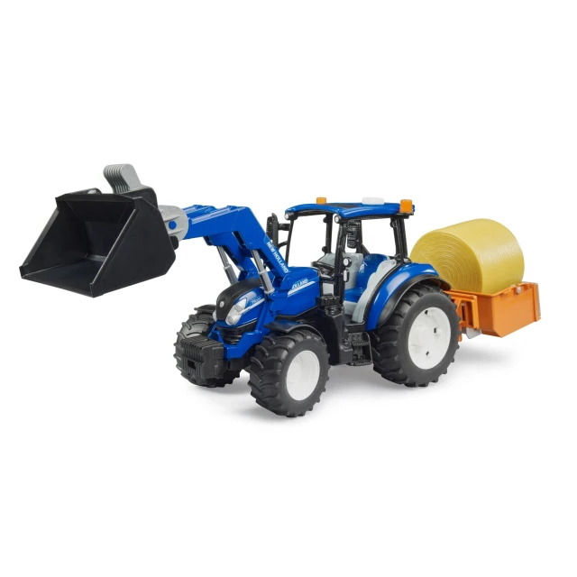 Трактор New Holland T5.120 з фронтальним навантажувачем, самоскидом і вилами Bruder (2187)