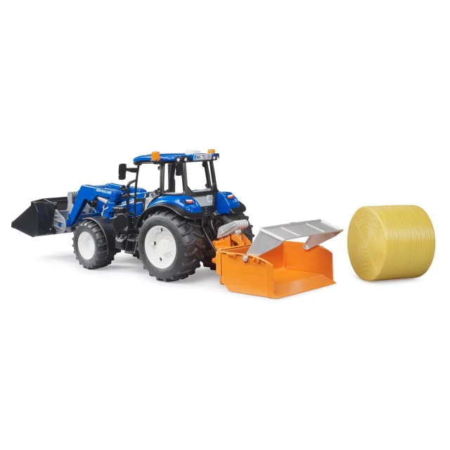 Трактор New Holland T5.120 з фронтальним навантажувачем, самоскидом і вилами Bruder (2187)