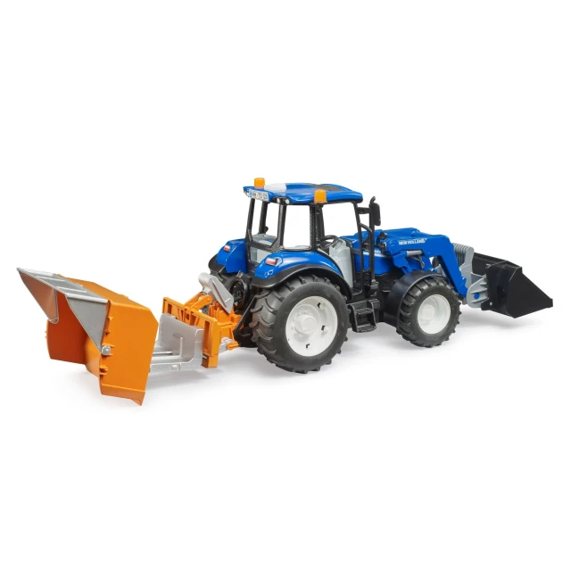 Трактор New Holland T5.120 з фронтальним навантажувачем, самоскидом і вилами Bruder (2187)