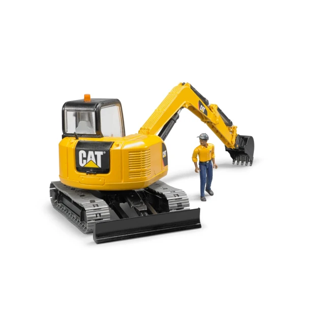 Міні-екскаватор CAT з фігуркою робітника Bruder (2466)