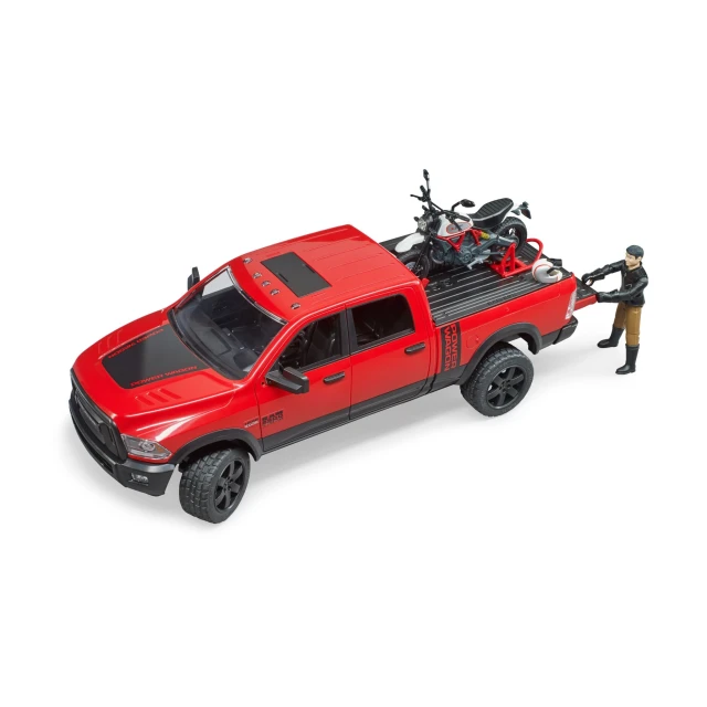 Позашляховик RAM 2500 Power Wagon з мотоциклом Ducati Desert Sled та фігуркою Bruder (2502)