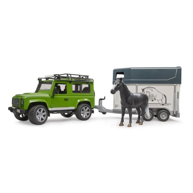Автомобиль Land Rover Defender с прицепом для лошади Bruder (2592)
