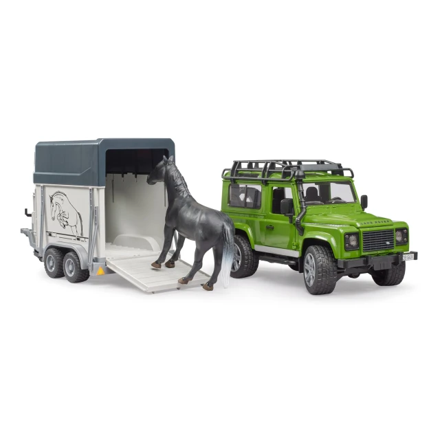 Автомобиль Land Rover Defender с прицепом для лошади Bruder (2592)