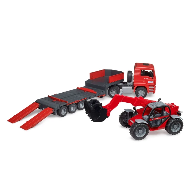 Грузовик MAN TGA с прицепом и погрузчиком Manitou MT633 Bruder (2774)