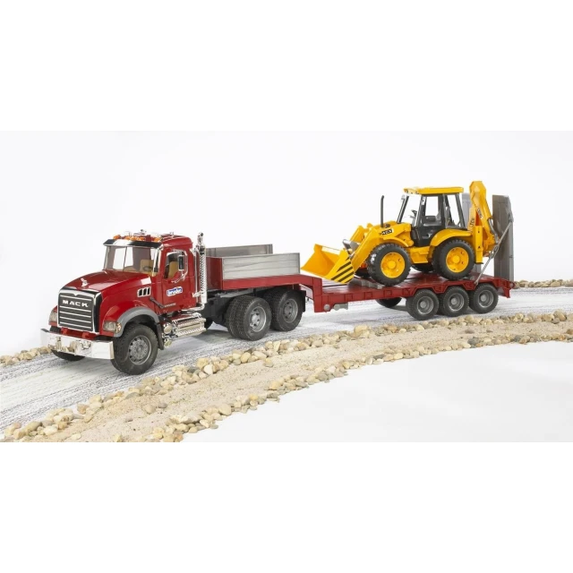 Вантажівка MACK Granite з причепом і трактором JCB 4CX Bruder (2813)