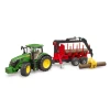 Трактор John Deere 7R 350 с прицепом и краном Bruder (3154)