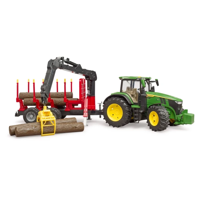 Трактор John Deere 7R 350 с прицепом и краном Bruder (3154)