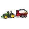 Трактор John Deere 7R 350 с прицепом и краном Bruder (3154)