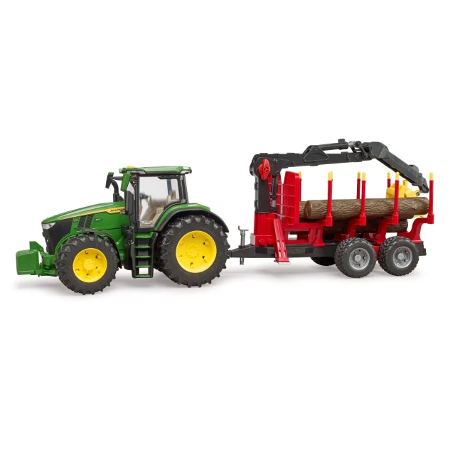 Трактор John Deere 7R 350 с прицепом и краном Bruder (3154)