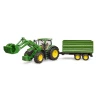 Трактор John Deere 7R 350 з фронтальним навантажувачем та причепом Bruder (3155)
