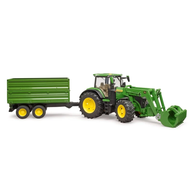 Трактор John Deere 7R 350 з фронтальним навантажувачем та причепом Bruder (3155)