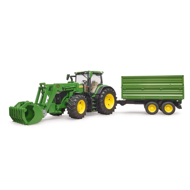 Трактор John Deere 7R 350 з фронтальним навантажувачем та причепом Bruder (3155)