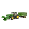 Трактор John Deere 7R 350 з фронтальним навантажувачем та причепом Bruder (3155)
