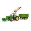 Трактор John Deere 7R 350 з фронтальним навантажувачем та причепом Bruder (3155)
