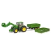 Трактор John Deere 7R 350 з фронтальним навантажувачем та причепом Bruder (3155)