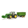 Трактор John Deere 7R 350 з фронтальним навантажувачем та причепом Bruder (3155)