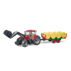 Трактор CASE IH Optum 300 CVX з фронтальним навантажувачем та причепом для тюків Bruder (3198)