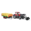 Трактор CASE IH Optum 300 CVX з фронтальним навантажувачем та причепом для тюків Bruder (3198)