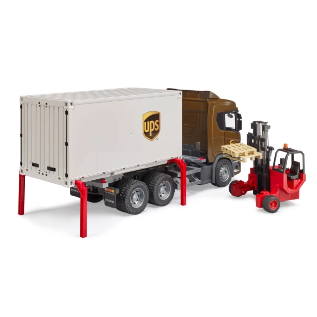 Логистический грузовик Scania UPS с погрузчиком Bruder (3582)