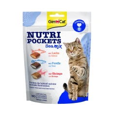 Ласощі для котів GimCat Nutri Pockets Sea mix з лососем пстругом та креветками 150 г (4002064419176)