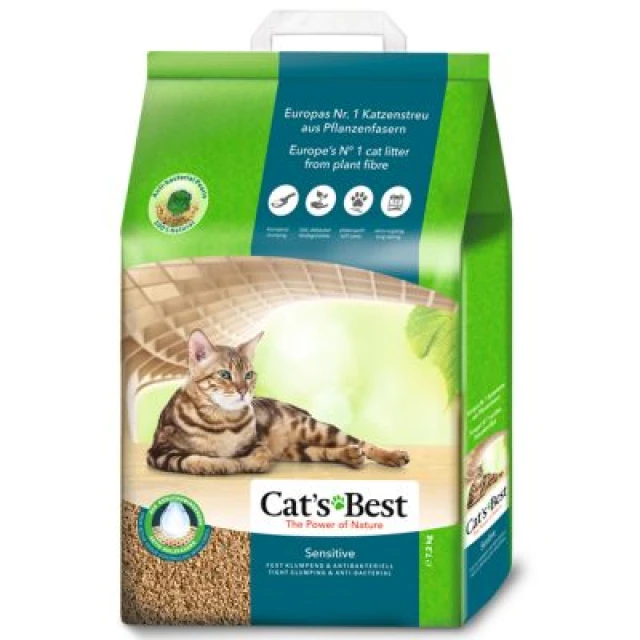 Наповнювач для котів Cat's Best Sensitive деревний 20 л 7,2 кг (4002973257135)
