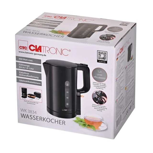 Електрочайник Clatronic WK3834 1 л White (4006160648348)