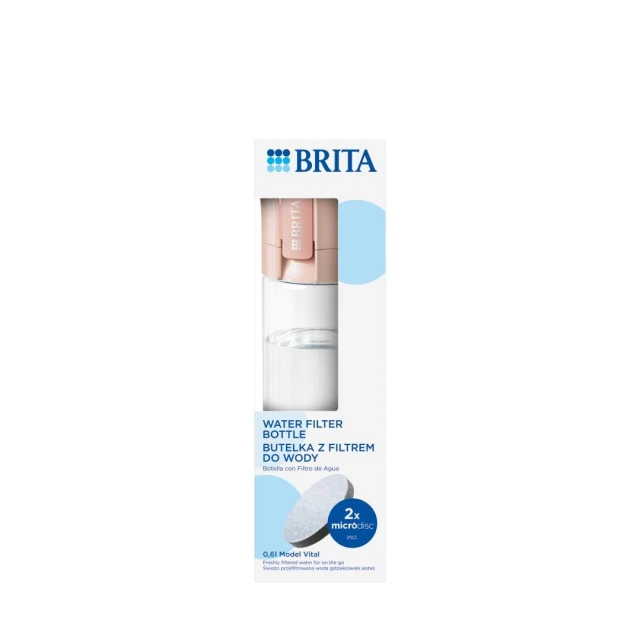 Бутылка с фильтром Brita Vital Pastel Peach 2 диска (4006387128418)