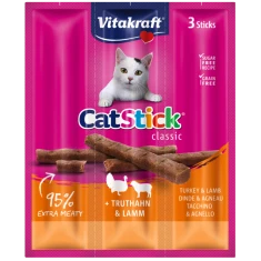 Ласощі для котів Vitakraft Cat Stick Mini з індичкою та ягням 3 шт (4008239182029)