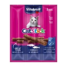 Ласощі для котів Vitakraft Cat Stick Mini з тріскою 3 шт x 18 г (4008239240033)