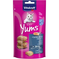 Ласощі для котів Vitakraft Yums з м'ясом і лососем 40 г (4008239367266)