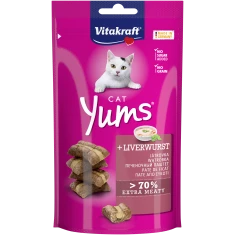 Ласощі для котів Vitakraft Yums з м'ясом і печінкою 40 г (4008239588982)