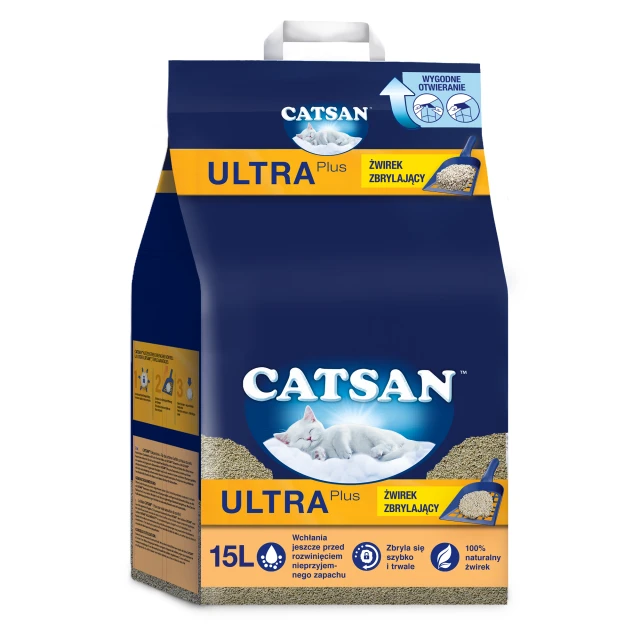 Наповнювач для котячого туалету Catsan Ultra Plus 15 л (4008429068348)