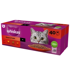 Вологий корм для котів Whiskas Adult мікс з птицею, ягням, яловичиною в соусі 40 шт x 85 г (4008429156540)