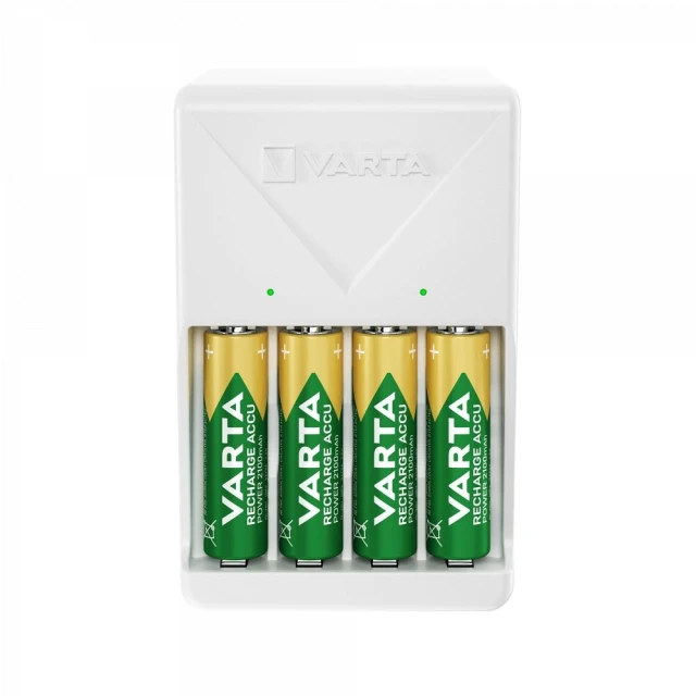 Зарядний пристрій Varta Plug Charger + 4x R6 (AA) 2100mAh (4008496054602)