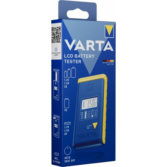 Тестер батарей Varta з дисплеєм Blue (AA, AAA, C, D, 9V) (4008496073849)