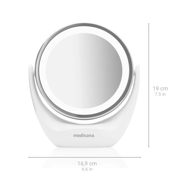 Дзеркало косметичне Medisana CM 835 2в1 5-кратне збільшення діаметр 12 см Chrome (4015588885549)