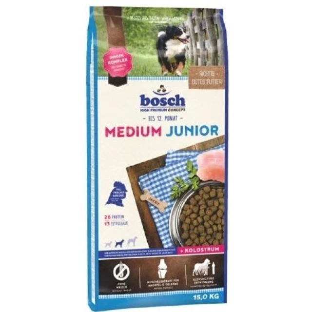Сухий корм для цуценят BOSCH Medium Junior 15 кг (4015598012973)
