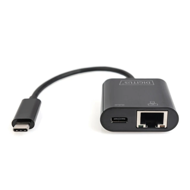 Мережевий адаптер Digitus USB-C Gigabit Ethernet з Power Delivery Black (4016032458043)
