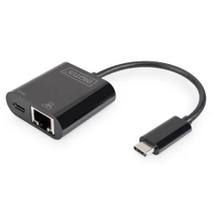 Мережевий адаптер Digitus USB-C Gigabit Ethernet з Power Delivery Black (4016032458043)