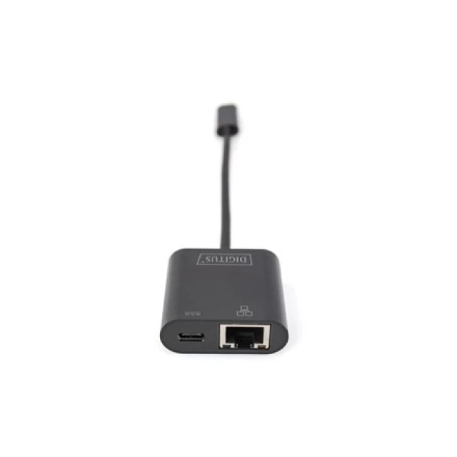 Мережевий адаптер Digitus USB-C Gigabit Ethernet з Power Delivery Black (4016032458043)