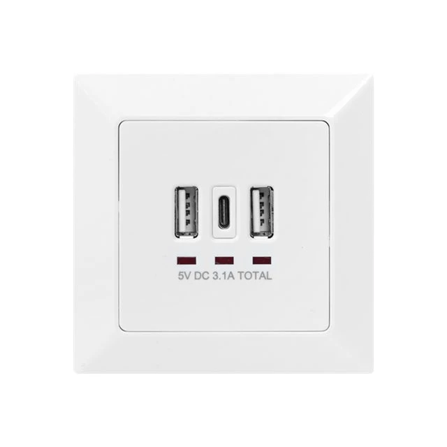Розетка вбудована Digitus з USB-A та USB-C (4016032459842)