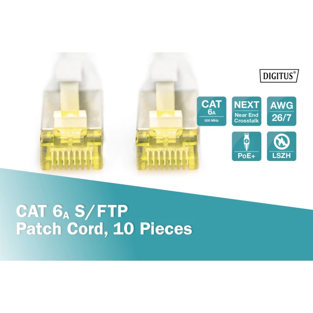 Кросовий кабель Digitus CAT 6A S/FTP 10 шт (4016032468974)