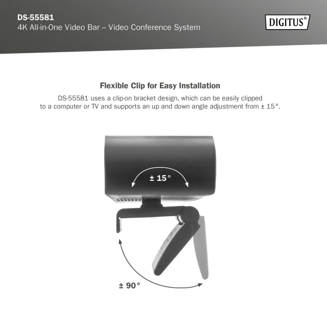 Система видеоконференцсвязи Digitus 4K All-in-One Video Bar (4016032487050)