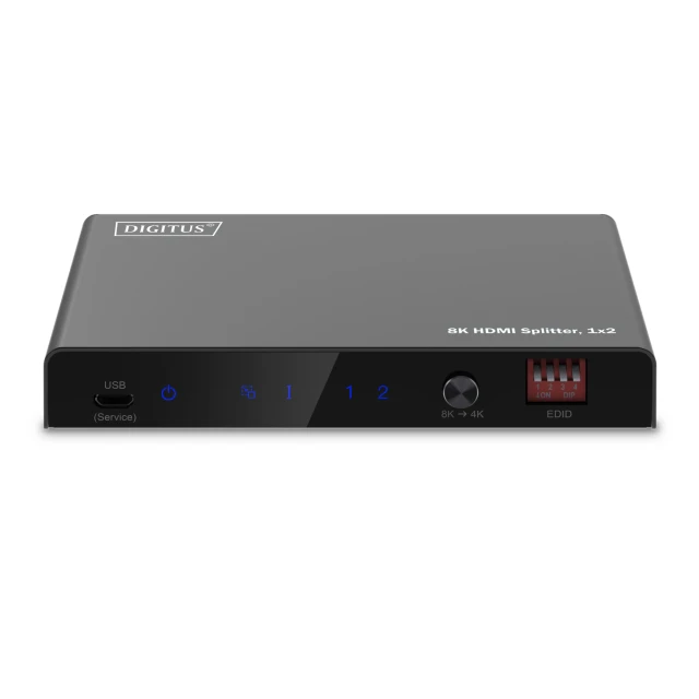 Сплітер Digitus HDMI DS-55339 8K 1x2 Black (4016032495604)