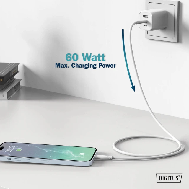 Кабель Digitus USB-C – USB-C 1 м White (4016032495802)