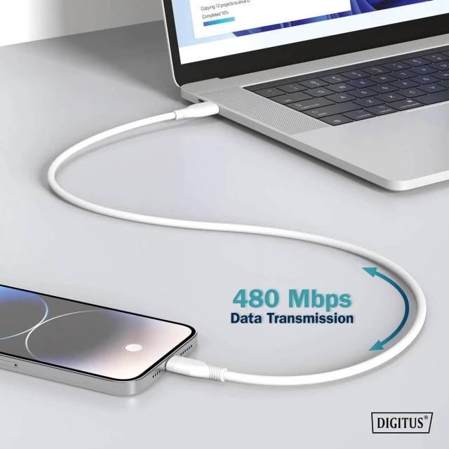 Кабель Digitus USB-C – USB-C 1 м White (4016032495802)